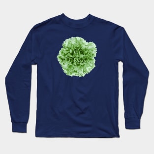 Green Carnation Flower Abstract Nature Art Long Sleeve T-Shirt